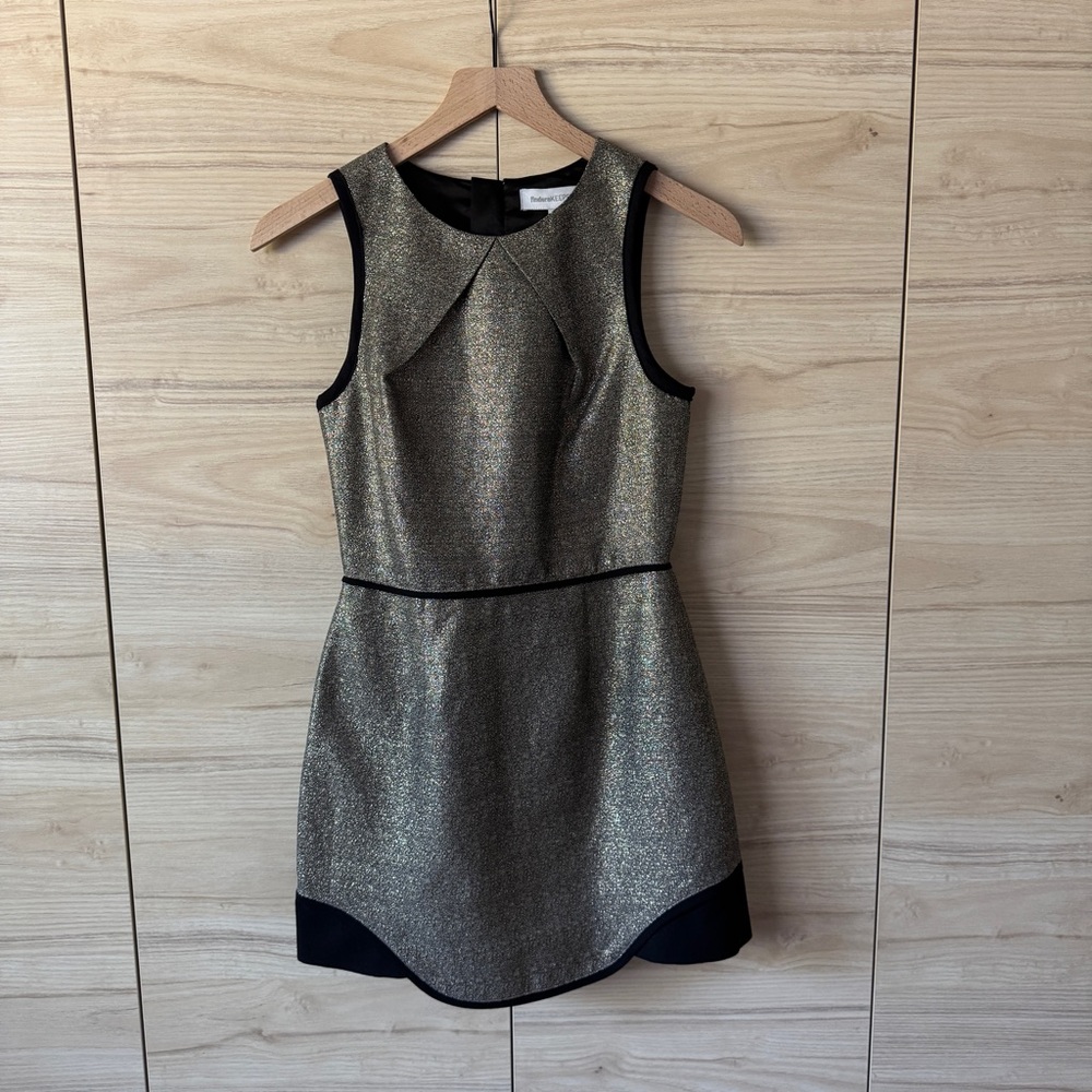 Finders Keepers Gold and Black Mini Dress